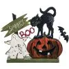 Halloween Kürbis & Katze Standdeko 24cm -Karneval Universe Verkäufe spooky katze und kuerbis standdeko 24cm spooky cat and pumpkin plywood decor halloween deko 53032