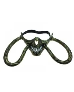 Steampunk Totenkopf Halbmaske Mit Schlauch
