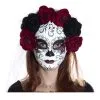 Sugar Skull Maske Mit Blumen & Schleier -Karneval Universe Verkäufe sugar skull maske mit blueten und schleier day of the dead mask with roses and veil 50515 01