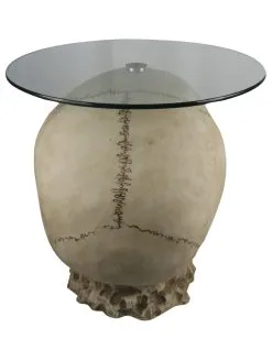 Totenschädel Tisch Mit Glasplatte 56,5cm -Karneval Universe Verkäufe totenkopf tisch mit runder glasplatte totenschaedel tisch mit runder glasplatte skull table with round glass plate 54783 04