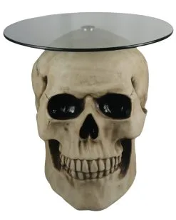 Totenschädel Tisch Mit Glasplatte 56,5cm -Karneval Universe Verkäufe totenkopf tisch mit runder glasplatte totenschaedel tisch mit runder glasplatte skull table with round glass plate 54783 05