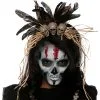 Voodoo Haarschmuck Mit Totenköpfen -Karneval Universe Verkäufe voodoo kopfschmuck mit totenkoepfen halloween kostuem zubehoer witch doctor headband 35604