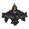 Reaper Türschild Welcome To Hell -Karneval Universe Verkäufe welcome to hell tuerschild reaper todesengel tuerschild gothic hanging sign halloween und gothic wohnaccessoires 51239