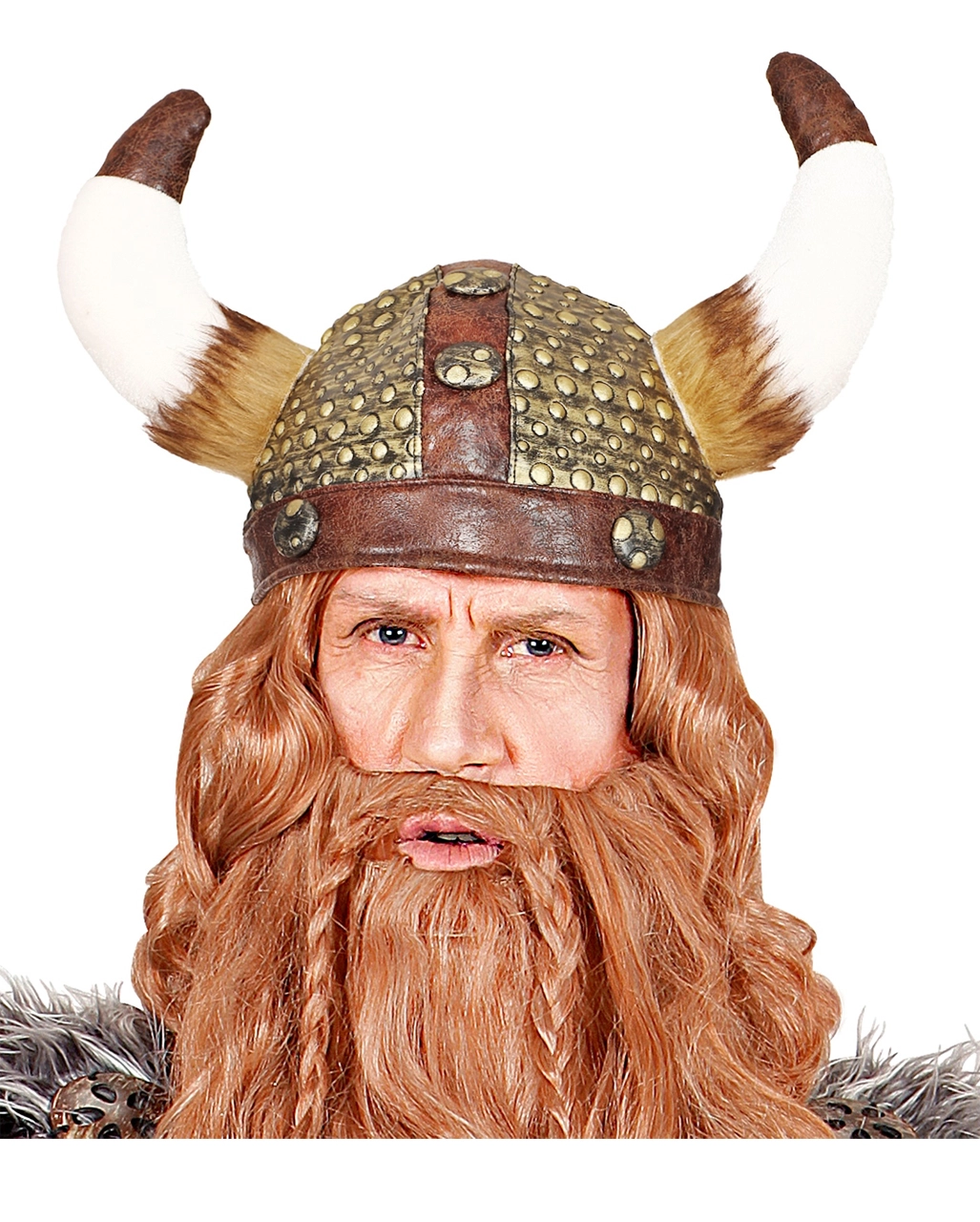 Faxe Wikinger Helm In Lederoptik Mit Kunstfell 4 Faxe Wikinger Helm In Lederoptik Mit Kunstfell – Bild 2