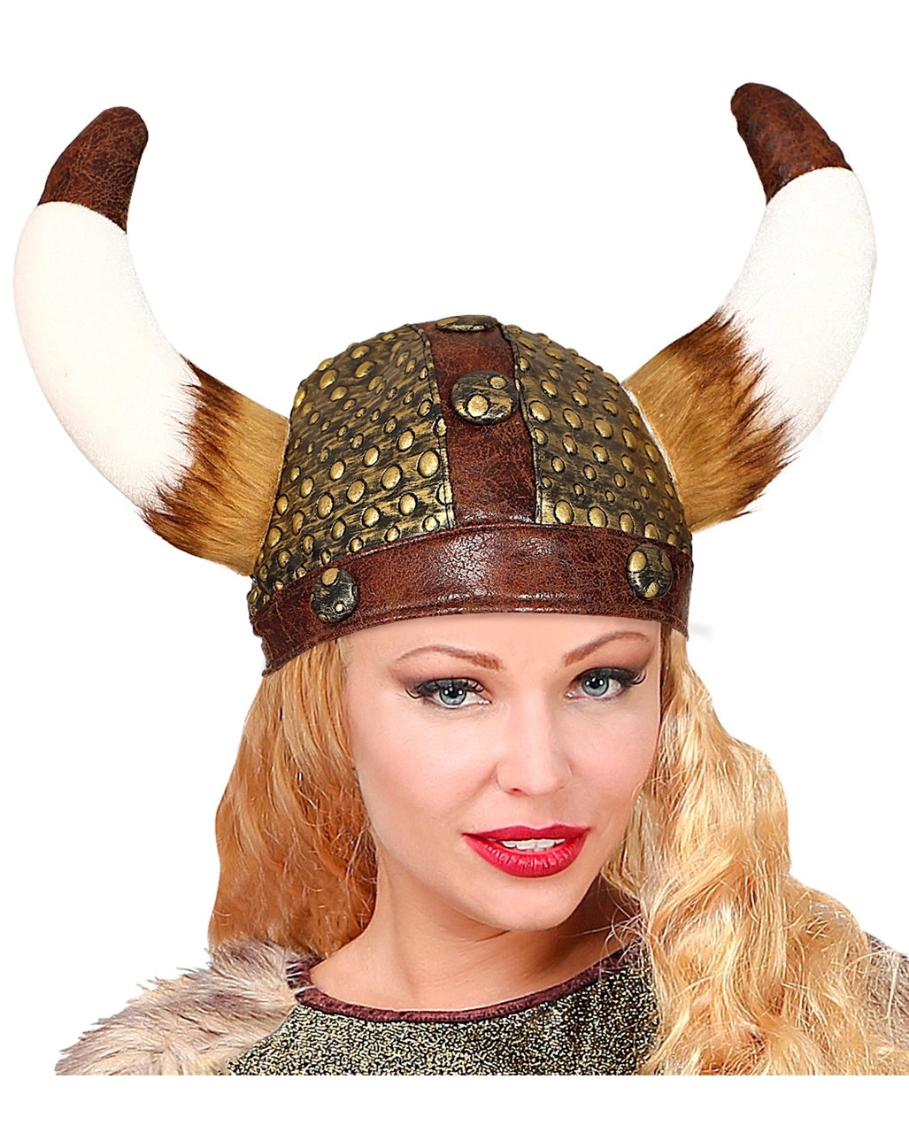 Faxe Wikinger Helm In Lederoptik Mit Kunstfell 5 Faxe Wikinger Helm In Lederoptik Mit Kunstfell – Bild 3