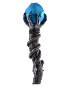 Serpenta Zauberstab Mit Blauem Stein -Karneval Universe Verkäufe zauberstab serpenta mit blauem stein magic wand serpenta with blue stone cosplay kostuemzubehoer 38923 03