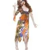Woodstock Zombie Kostüm -Karneval Universe Verkäufe zombie hippie kostuem flower power kleid fuer halloween 24620